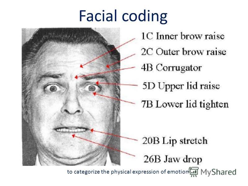 Facial coding to categorize the physical expression of emotion
