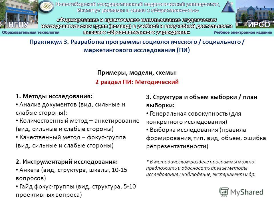 социологические методы примеры исследования