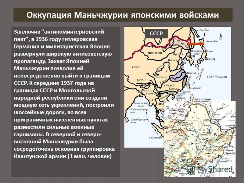 Оккупация Маньчжурии японскими войсками Заключив 