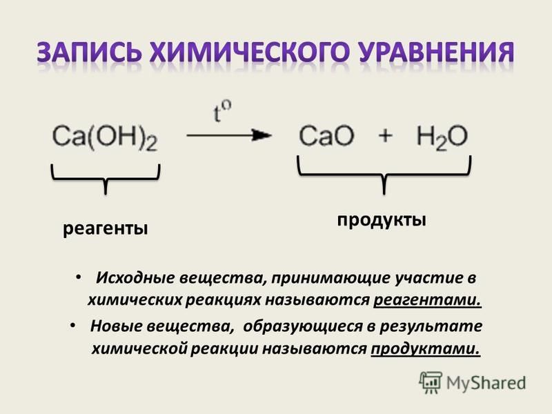 Реагенты продукты схемы реакций