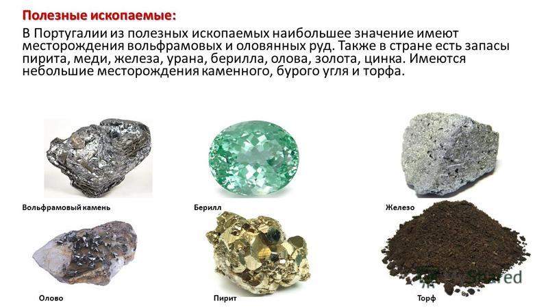 Какие есть примеры полезных ископаемых