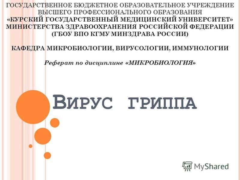 Курсовая работа по теме Острые респираторные вирусные инфекции