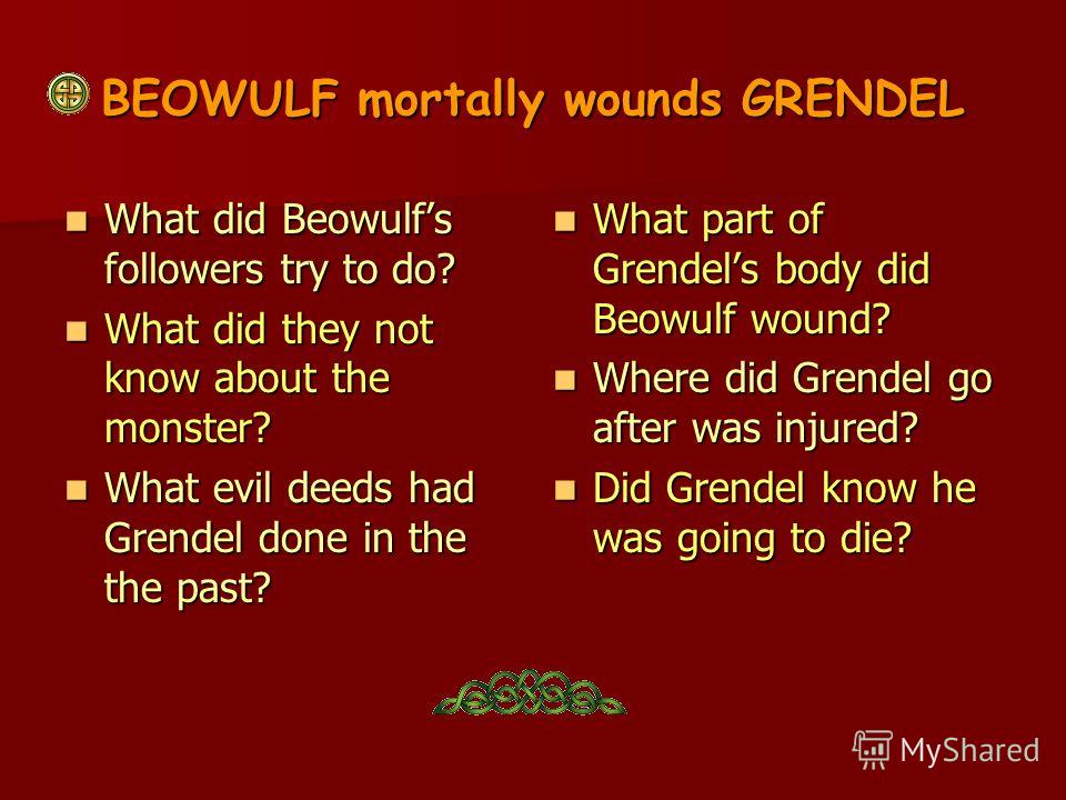 elements of evil in beowulf English: epic: from beowulf, part iii practice/homework study play the hero of an epic poem, such as beowulf good vs evil the glorification. elements of evil in beowulf English: epic: from beowulf, part iii practice/homework study play the hero of an epic poem, such as beowulf good vs evil the glorification.