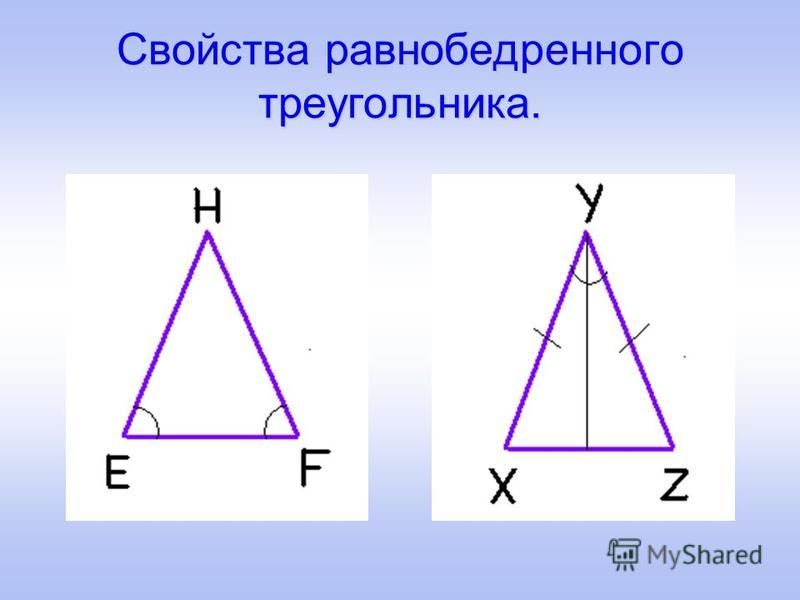 Свойства равнобедренного треугольника презентация, доклад
