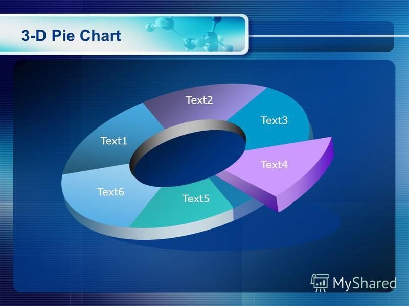 3-D Pie Chart Text1 Text2 Text3 Text4 Text5 Text6