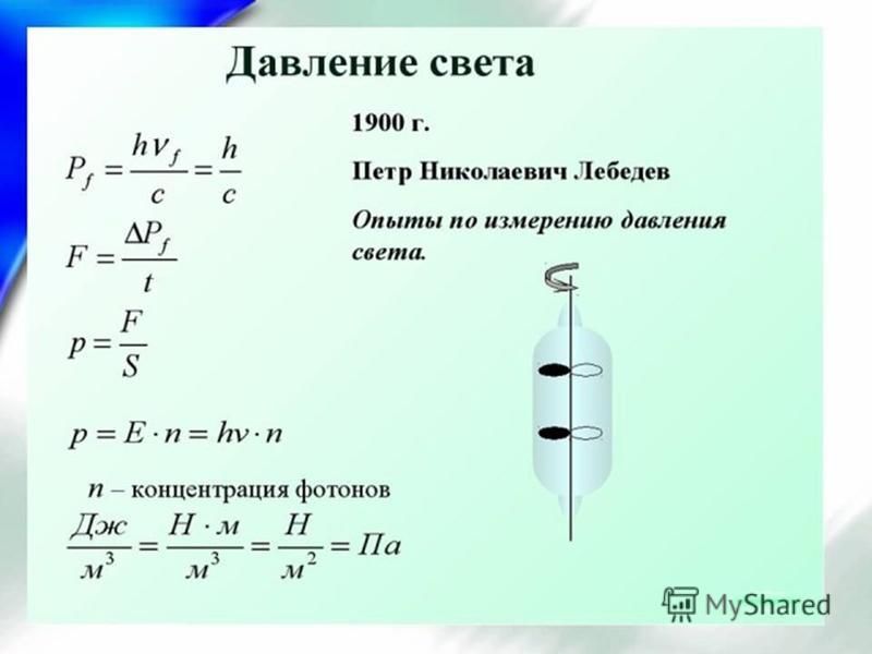 Давление света презентация 11 класс