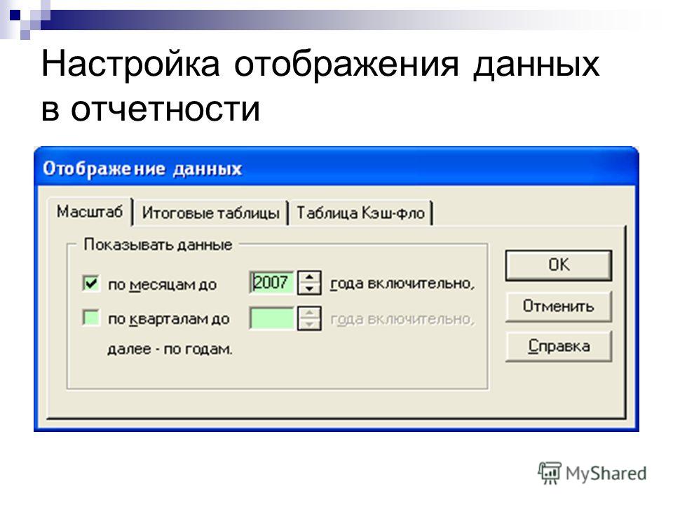 Настройка отображения данных в отчетности © Митрофанов В.Р. (Институт управления, бизнеса и права)