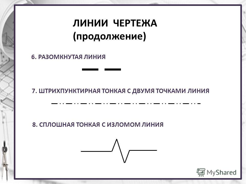 Штрихпунктирная утолщенная линия на чертеже