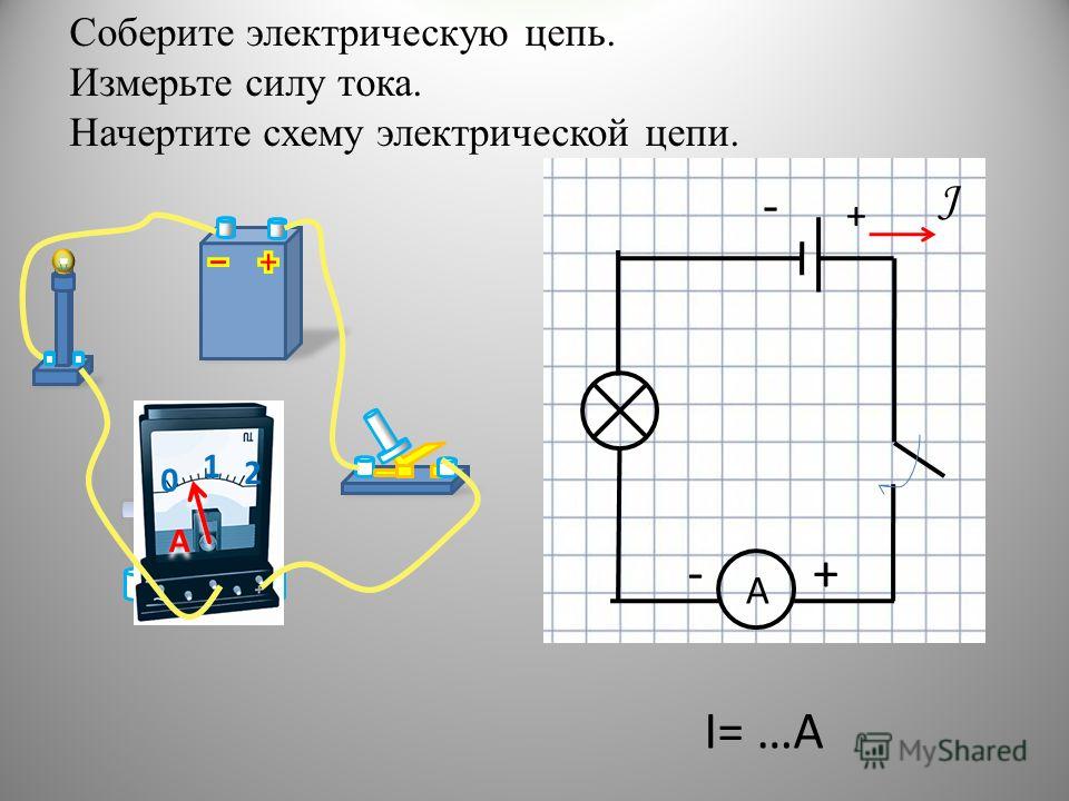 Схема электрической цепи силы тока Схема электрической цепи силы тока