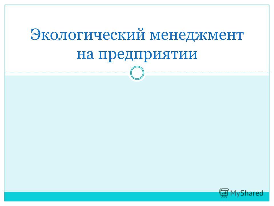 Реферат по теме Экологический менеджмент Реферат по теме Экологический менеджмент