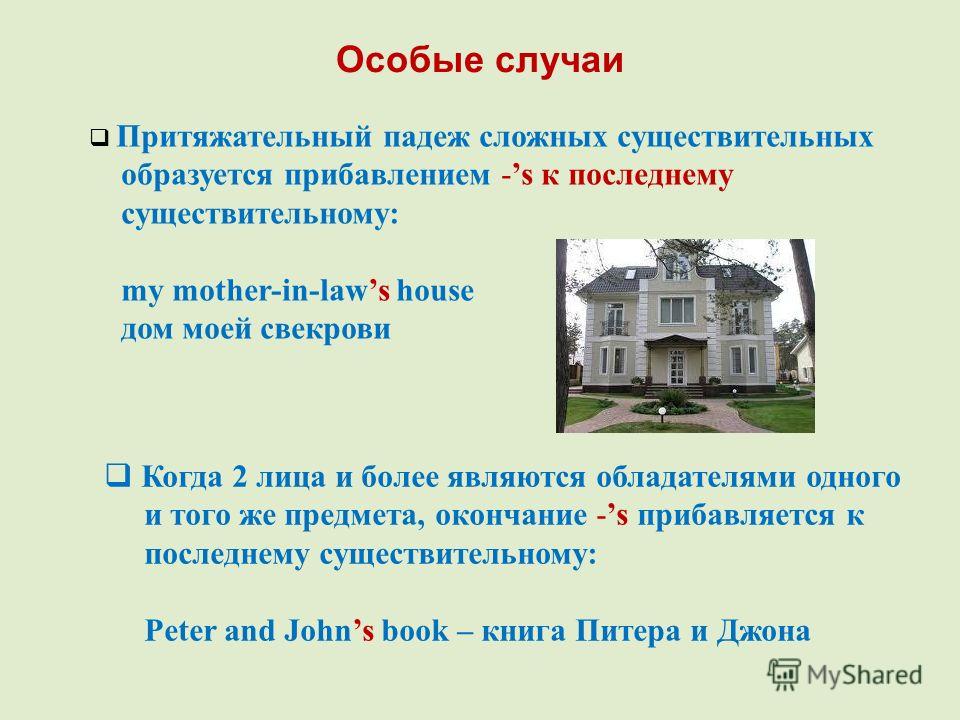 Английский язык притяжательный падеж презентация
