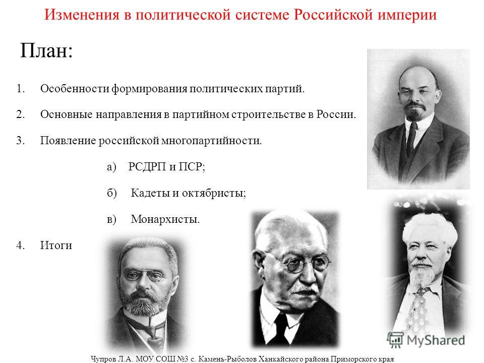 Курсовая работа: Партии и партийные системы в российской истории