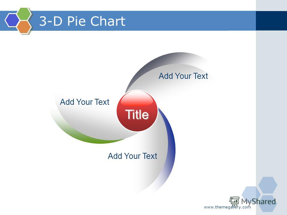 www.themegallery.com 3-D Pie Chart Title Add Your Text
