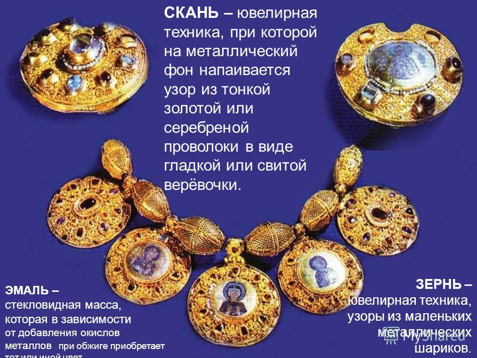 Понятие скань и зернь связаны с Понятие скань и зернь связаны с