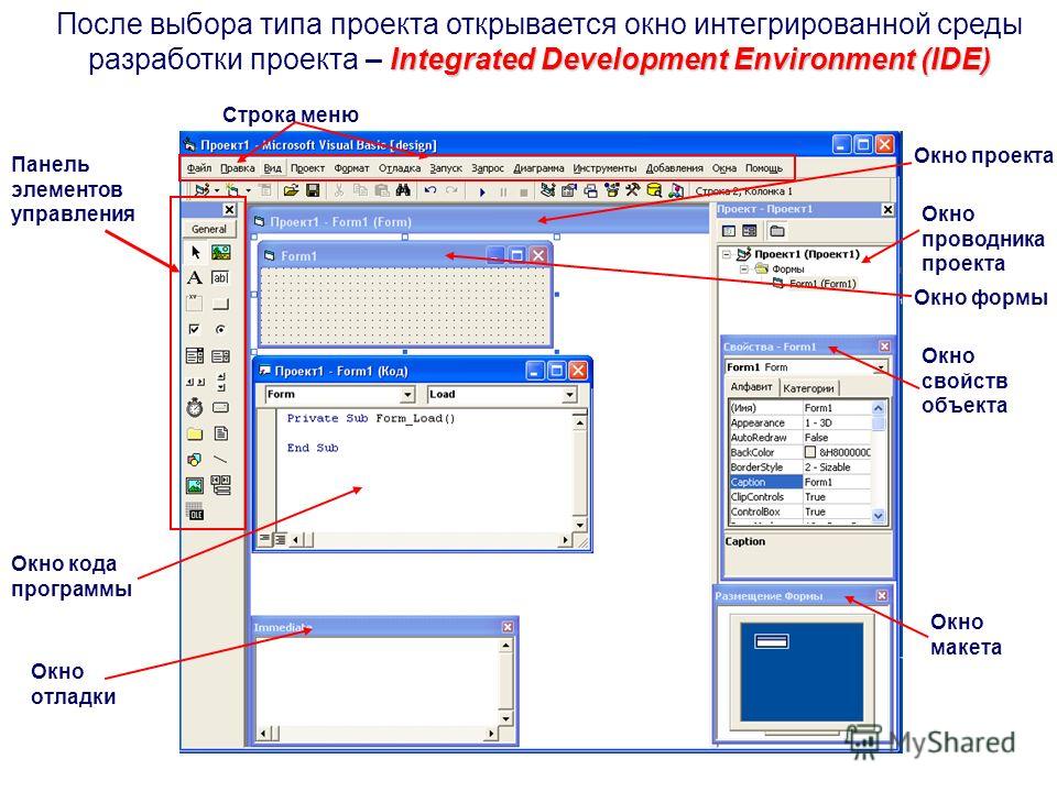 В окне проекта можно