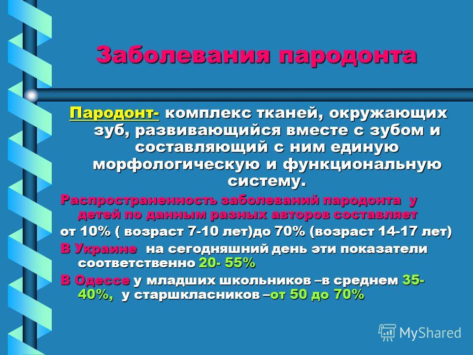 Реферат заболевания пародонта у детей 6761