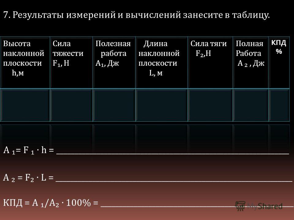 Таблица результатов измерений физика 7 класс Результаты измерений и вычислений занесите в таблицу 11 7 класс фото - PwCalc.ru