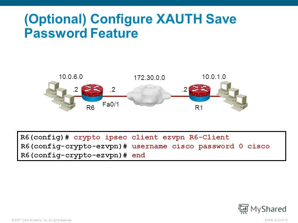 crypto ipsec client ezvpn xauth