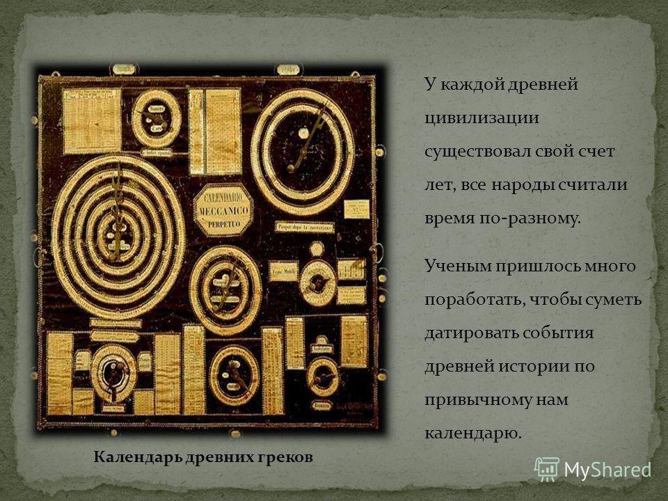 Календарь в древней цивилизации