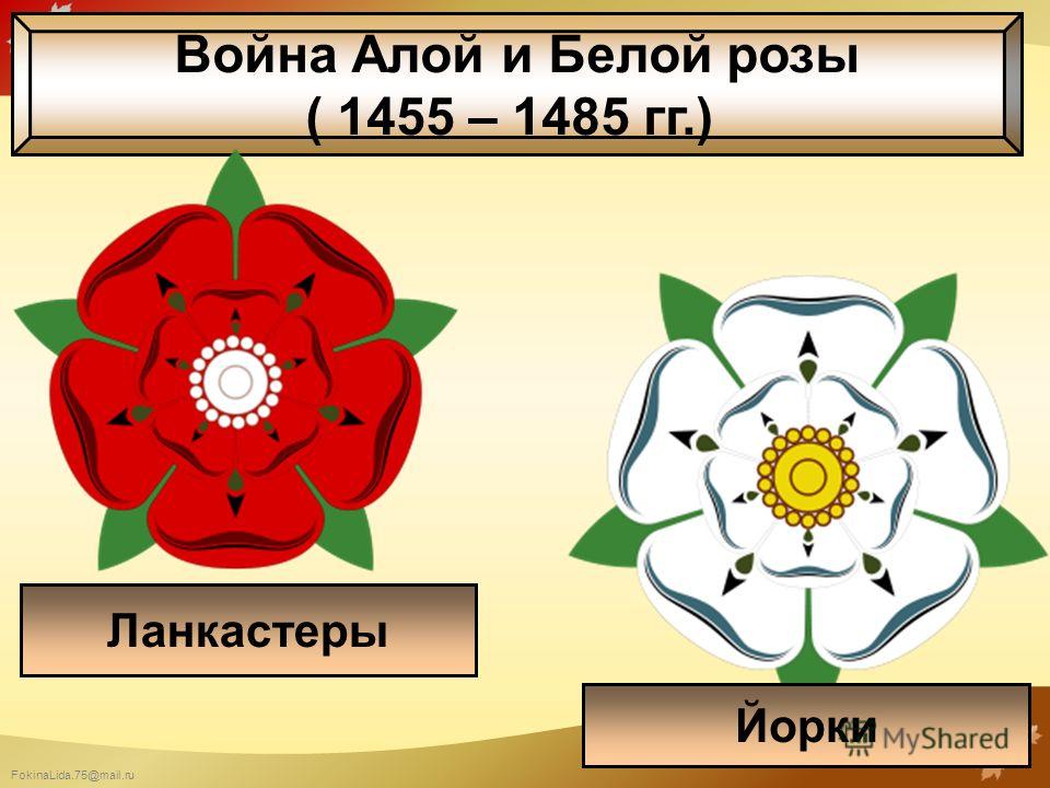 Реферат: Война Алой и Белой роз в Англии