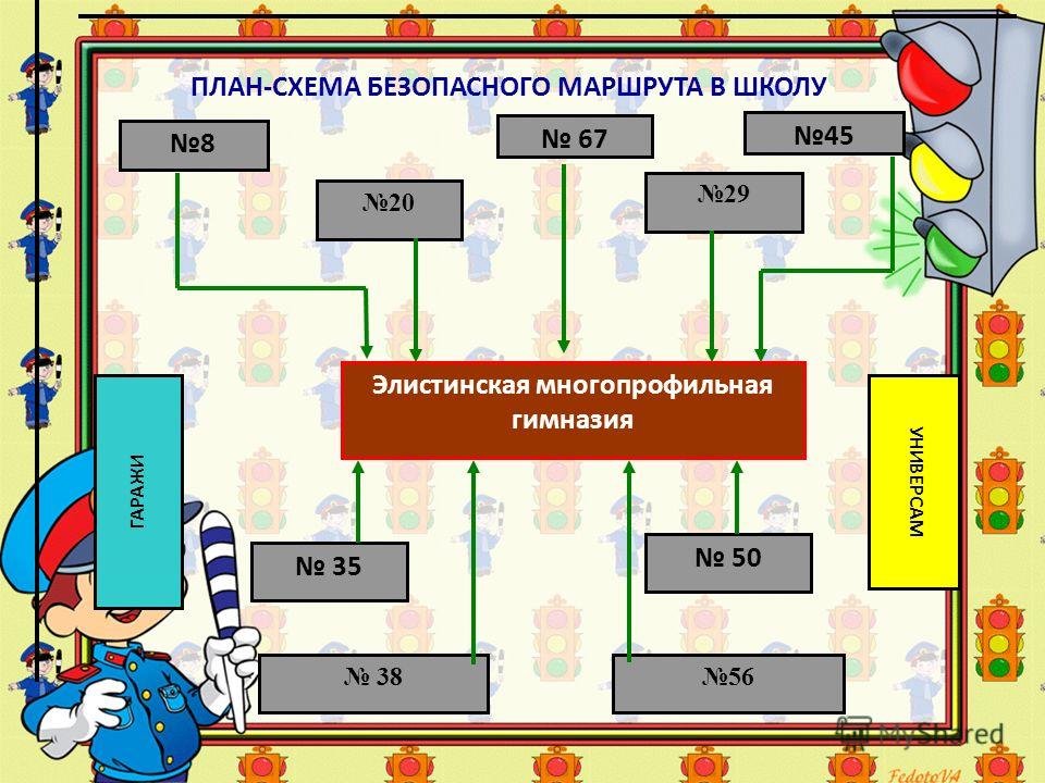 схема безопасного пути в школу