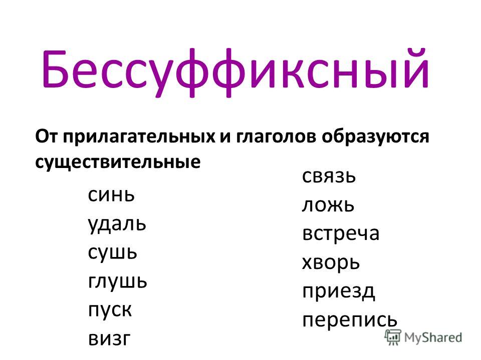 Образованное бессуффиксальным способом