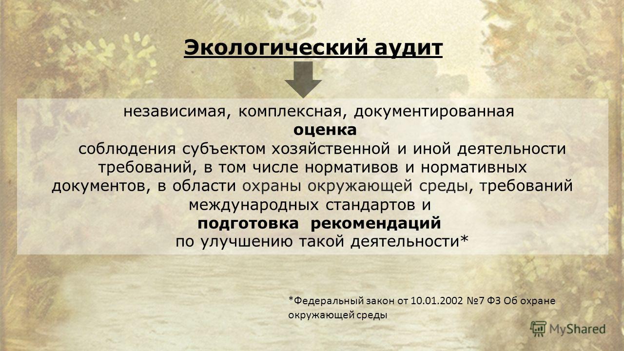 Экологический аудит Экологический аудит