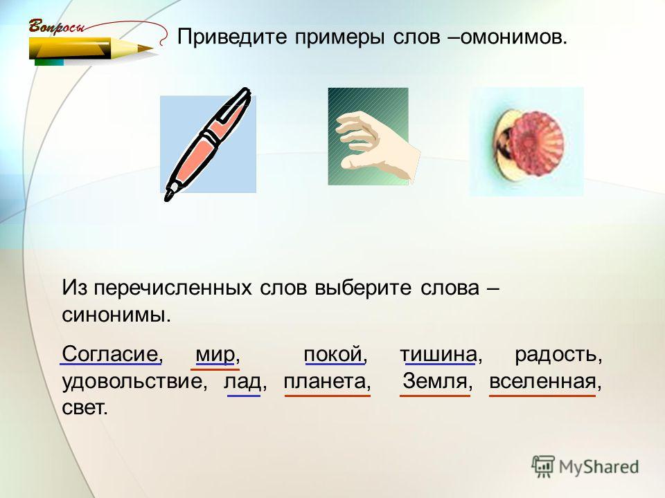 2 примера слов омонимов