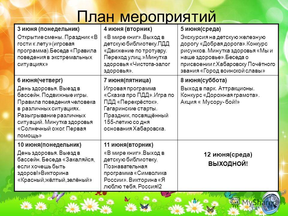 Проект организация тематических смен в летнем лагере