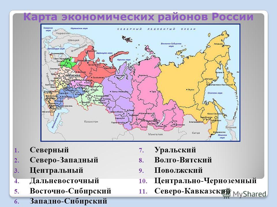 Схема экономических районов россии Схема экономических районов россии