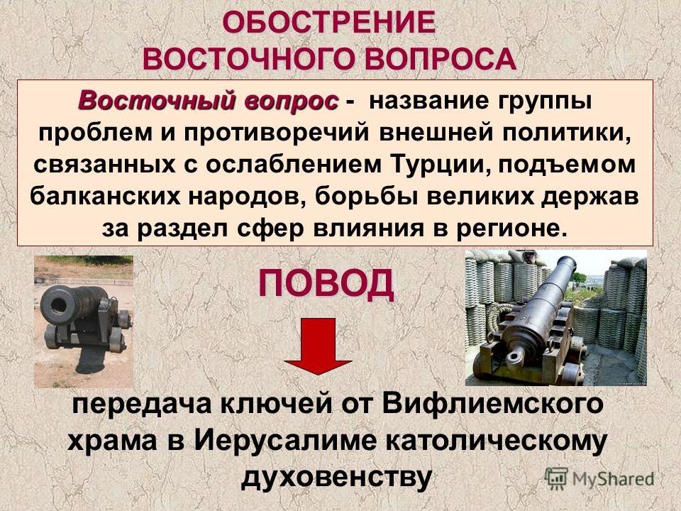 Восточный вопрос был связан с борьбой Восточный вопрос был связан с борьбой
