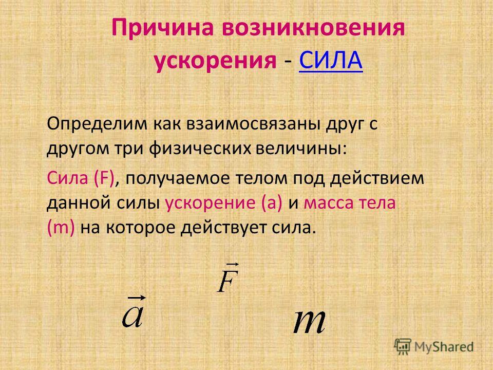 С чем связано ускорение тела с силой С чем связано ускорение тела с силой