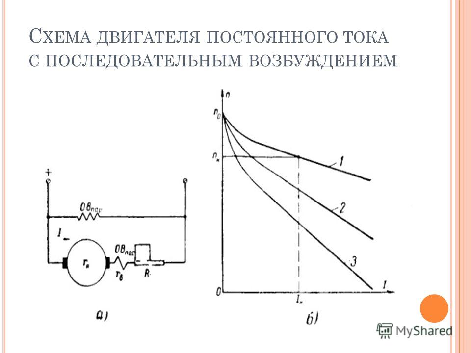 Схемы двигателей постоянного тока параллельного возбуждения Схемы двигателей постоянного тока параллельного возбуждения