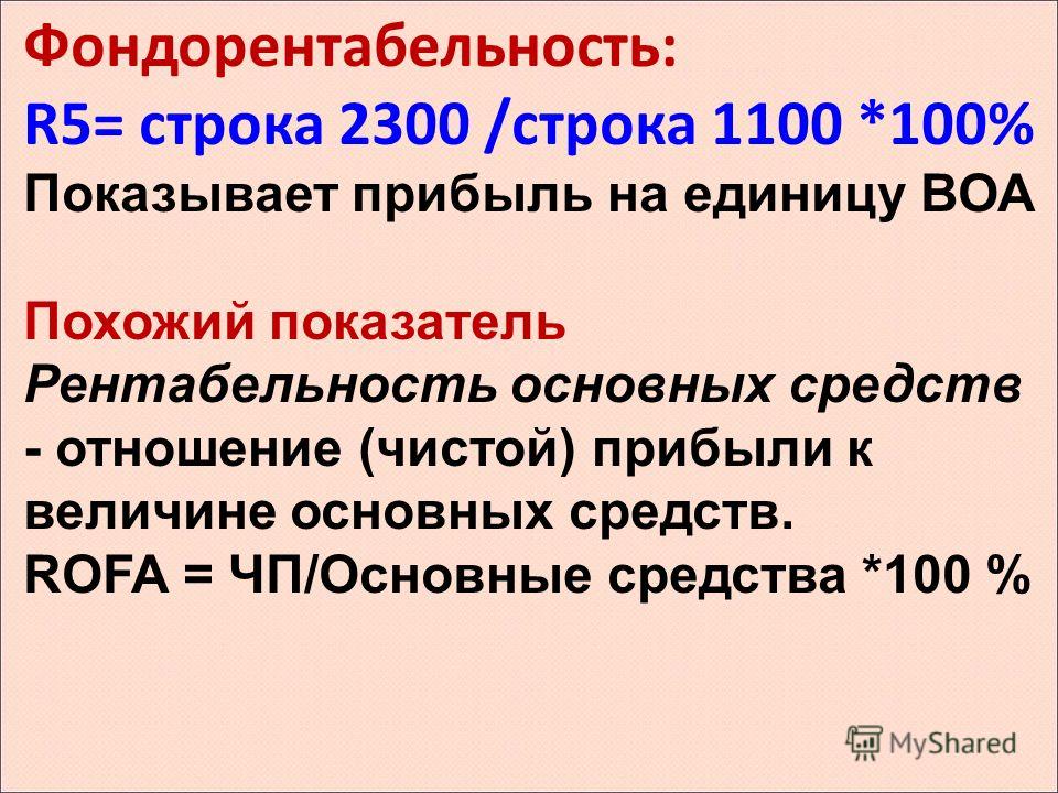 Фондорентабельность это отношение прибыли к Фондорентабельность это отношение прибыли к