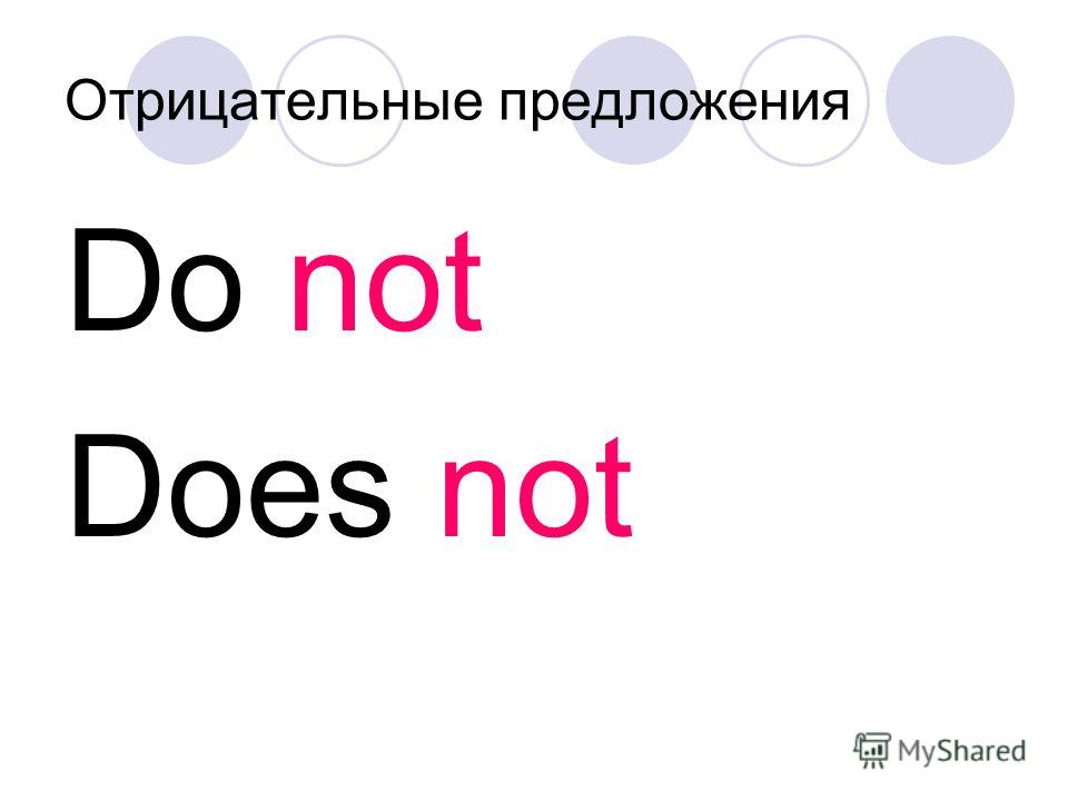 Do not Does not Отрицательные предложения