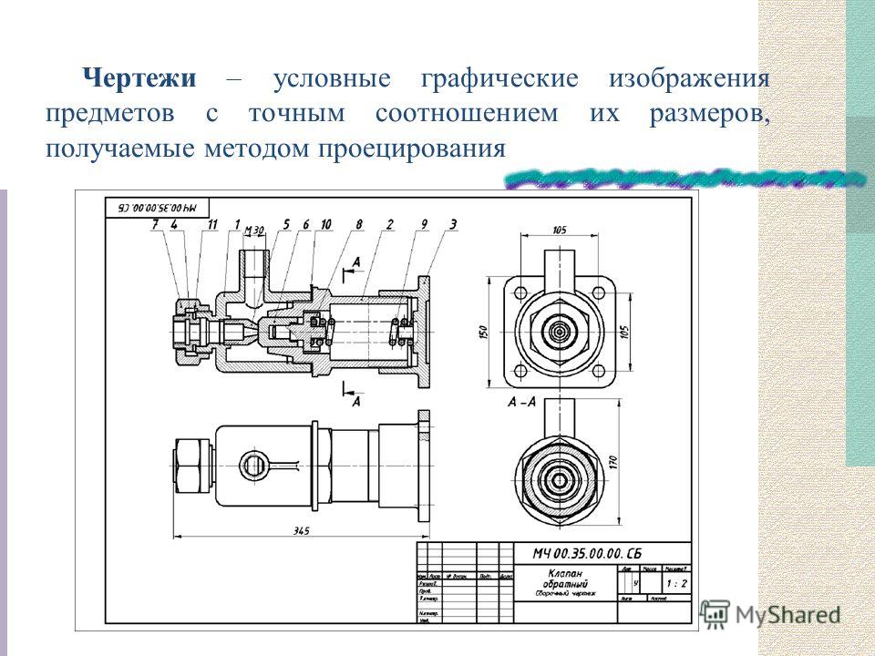 Чертеж это условное изображение изделия