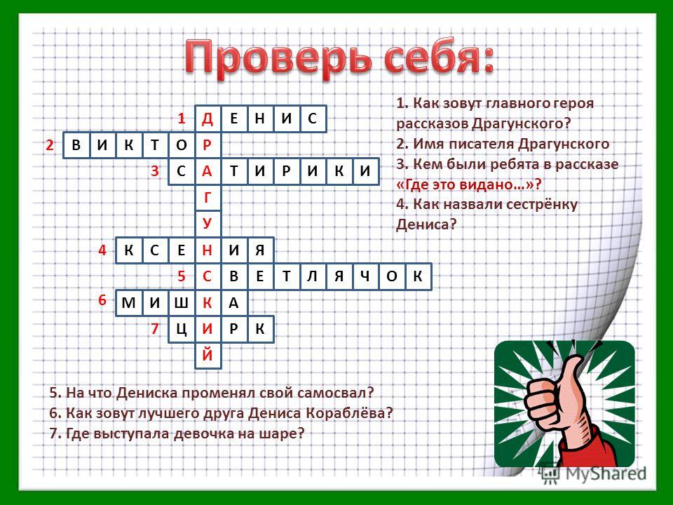 Кроссворд по именам писателей Кроссворд по именам писателей