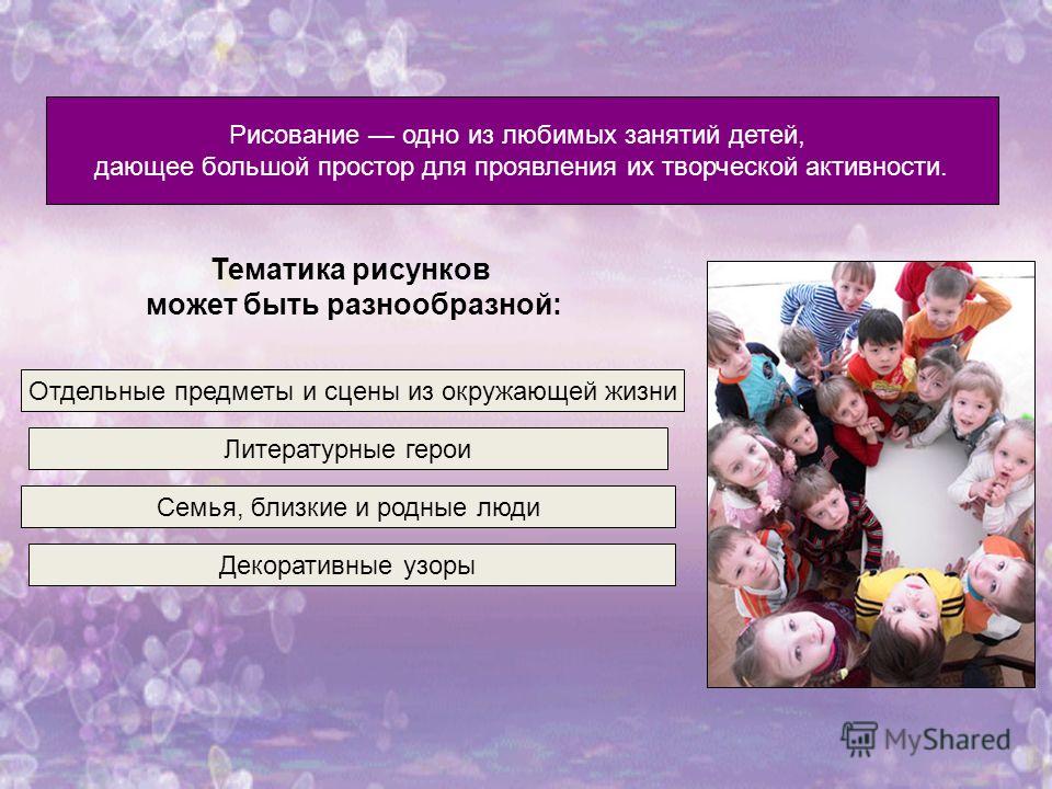 Тематика рисунков для детей Тематика рисунков для детей
