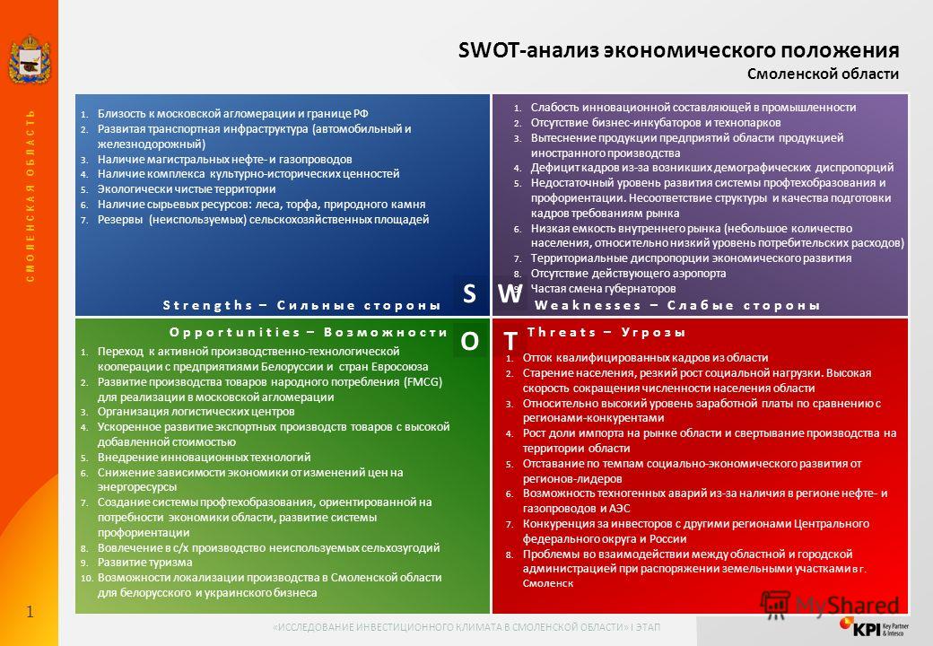 Реферат: SWOT-анализ Новосибирской области