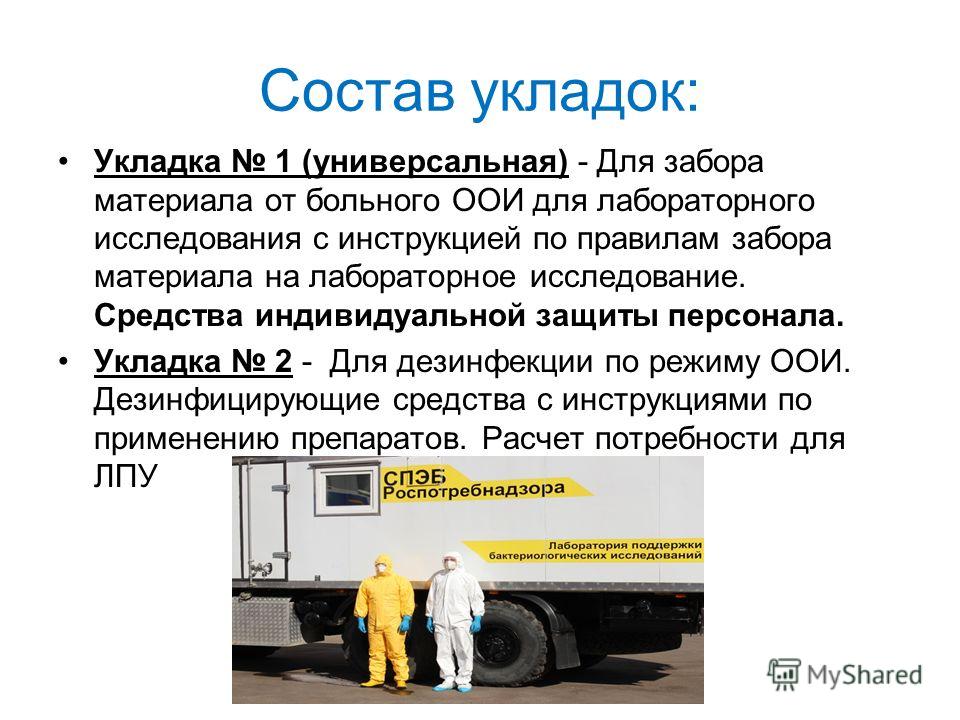 Состав укладки при холере Состав укладки при холере