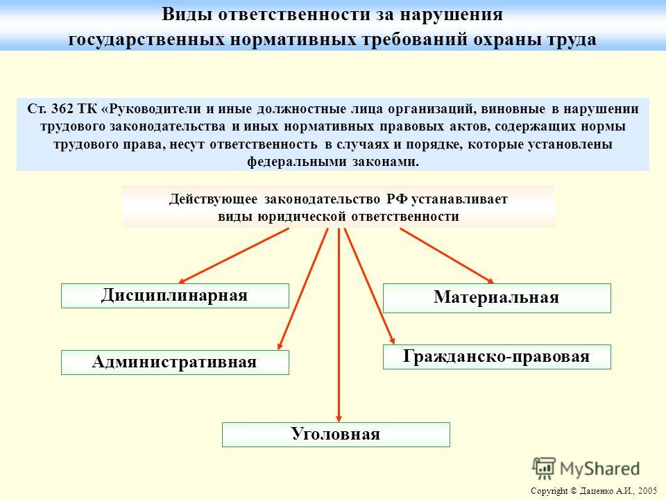 или ответственность должностных за нарушение правил входит