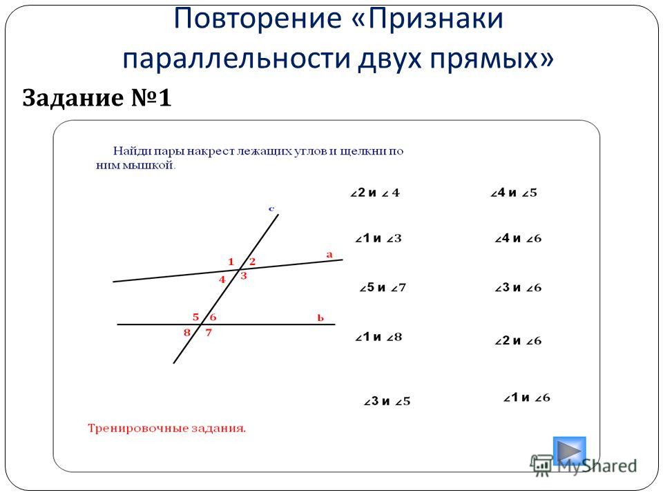 Презентация на тему: "Параллельные прямые а b. Содержание Признаки параллельност