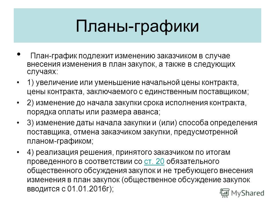 Планирование: план закупок и план-график. Обоснования - презентация онлайн